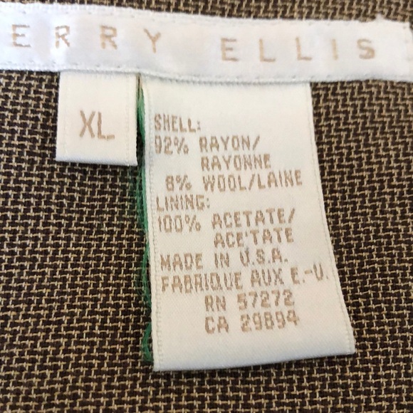 Perry Ellis Brown Zip Front Spread Collar Jacket XL - Picture 13 of 13